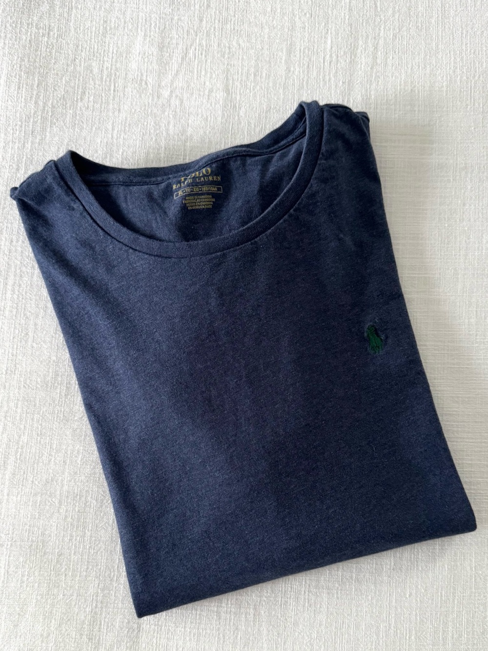 Polo Ralph Lauren Short Sleeve Navy Crew Neck Tee with Green Pony - XL